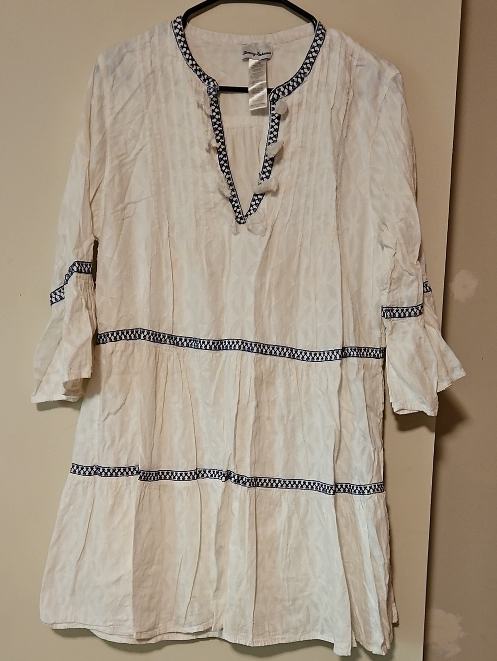 Tommy Bahama Cream Tunic with Navy Trim